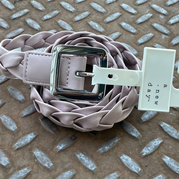 A New day Women Belt Pink Faux Leather Braided Waistband Size S - Picture 8 of 10